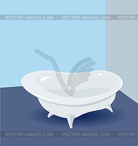 Bath bathroom, bath white - vector image