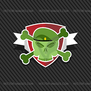 Emblem Army. Skull on shield - vector EPS clipart