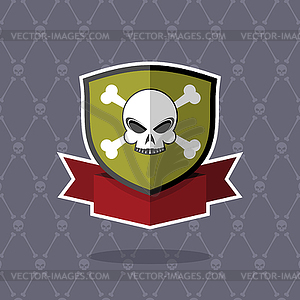 Shield with skull. pirate emblem - vector image
