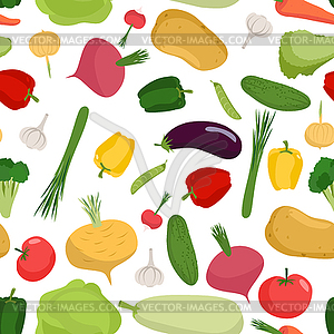 Vegetables pattern seamless. Vegetable organic - vector clipart