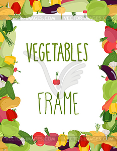 Fresh vegetables frame. Healthy food - vector clipart / vector image