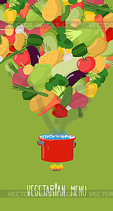 Menu of vegetables. Vegetarian food . Concept - vector clip art