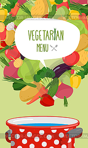 Menu of vegetables. Vegetarian food . Concept - vector clipart