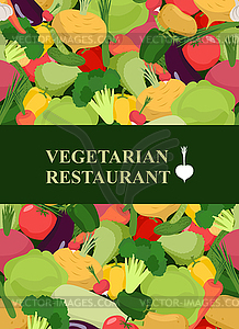 Fresh vegetables background. Concept design templat - vector clip art