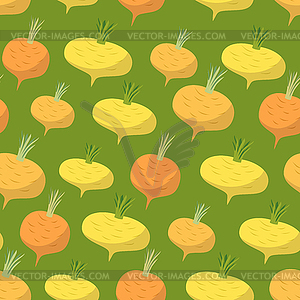 Yellow turnip pattern. Seamless background with - vector clipart / vector image