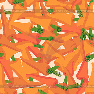 Carrot pattern. Seamless background with orange - vector image