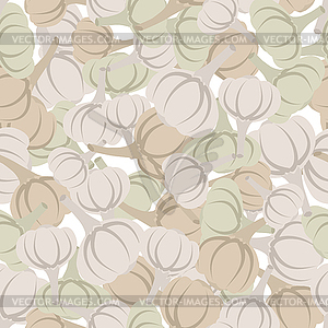 Garlic pattern. Seamless background with beige - vector clipart