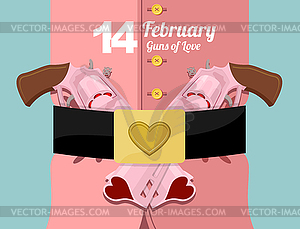 14 February. Valentines day. Military clothing and - vector image