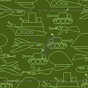 Военные бесшовные модели. Корабль и танк. Авто и - векторное графическое изображение