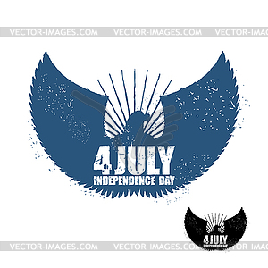 American Independence Day. Eagle in grunge style. - vector image