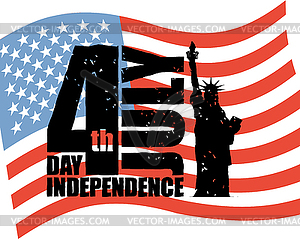 Independence Day of America. Statue of Liberty and - vector image