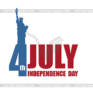 День независимости Америки. Статуя Свободы и - векторный дизайн