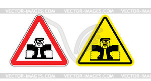 Warning sign of attention angry boss. Dangers yello - vector clipart