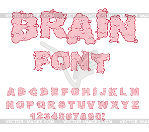 Brain font. Letters of Central department human - vector clip art