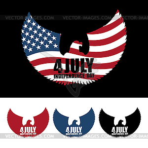 Independence Day America. Symbol of ountrys eagle - vector image