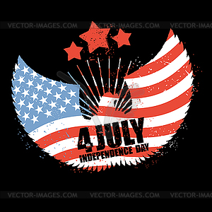 Independence Day America. Symbol of countrys eagle - vector image