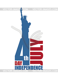 День независимости Америки. Статуя Свободы и - изображение в векторе
