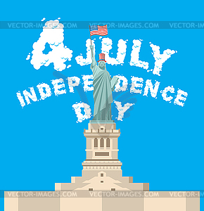 Independence Day of America. Statue of Liberty - vector image