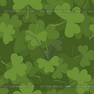 Green clover seamless pattern. 3D background for - royalty-free vector clipart
