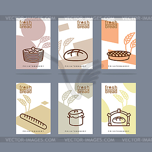 Fresh bread set of banners. Baking. Private - vector image