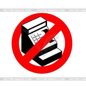 Stop cashier. Banned of cash register. Frozen - vector clip art