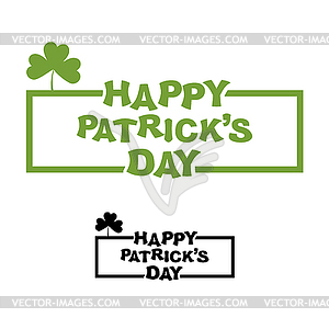 Happy Patricks day. Logo for traditional holiday - vector image