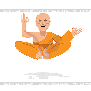 Tibetischer Monch In Einem Orangefarbenen Gewand Anfanger Yoga Clipart