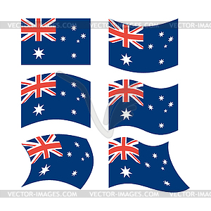 Flag of Australia. Set of flags in different forms - vector EPS clipart