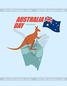 Day Australia. Patriotic holiday State. Kangaroos - vector clip art