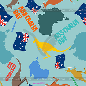 Australia day seamless pattern. Festive backdrop fo - vector image