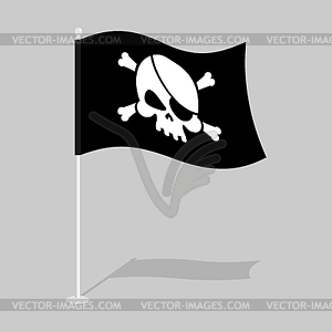 Jolly Roger. pirate flag. Skull and Bones.  - vector image
