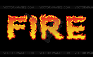 Fire text.Flame typography. Burning letters. fiery - vector clipart