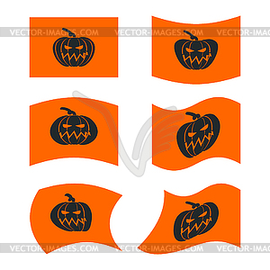 Flag Halloween. Sign set for terrible holiday. - vector image