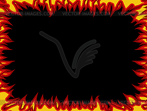 Fire frame. Flames on edges. Flame background - vector clipart