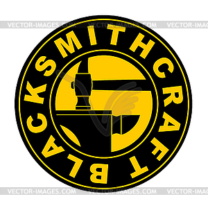 Blacksmithing emblem. Logo for smithy. Wrought iron - vector clip art