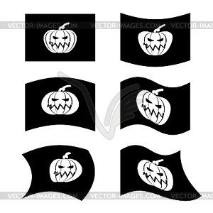 Flag Halloween. Sign set for terrible holiday. - vector image