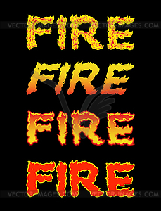 Fire text.Flame typography. Burning letters. fiery - vector EPS clipart