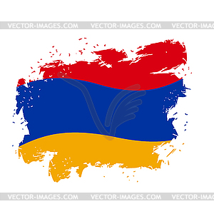 Armenia flag Grunge style on gray background. - vector clipart