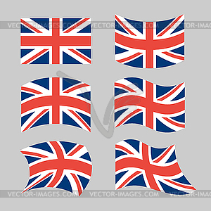 Great Britain Flag. Set national flag of British - stock vector clipart