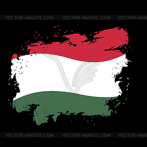 Венгрия флаг гранж-стиль. Мазки - векторизованное изображение клипарта