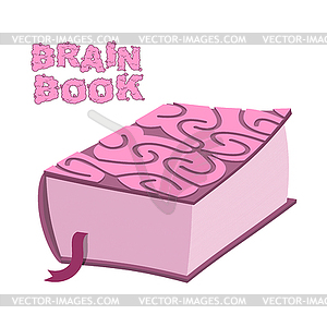 Brain book. Large thick encyclopedia. Cover cerebra - royalty-free vector image