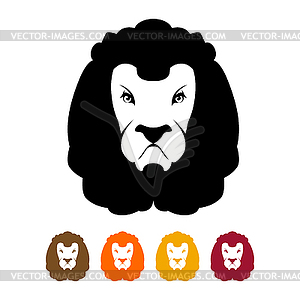 Lion head silhouette. Predator Much to mane. - vector EPS clipart