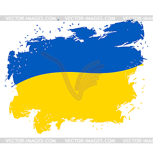 Ukraine Flag grunge style. Brush strokes - vector clip art
