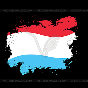 Luxembourg flag grunge style. Brush strokes - vector image