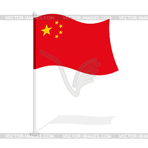 China flag. Official national symbol of Republic - vector clipart
