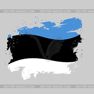 Estonia Flag grunge. Brush strokes and ink splatter - vector clipart