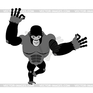 Gorilla meditating. Wild animals. Status of - vector image