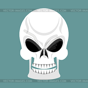 Череп с ухмылкой. скелет головы. черепу в зеленый цвет - векторное изображение EPS