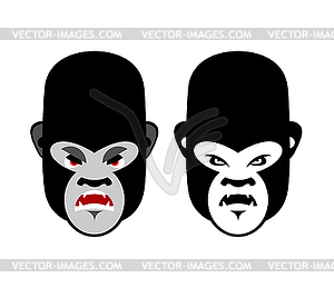 Gorilla mascot. Head of wild animal. Aggressive - vector clip art