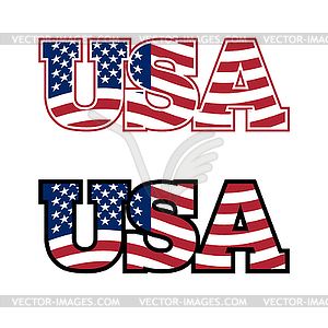 USA Text. Flag USA. United States of America. Flag - vector clipart